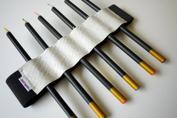 iPad Bandolier - White Fish Leather from Iceland