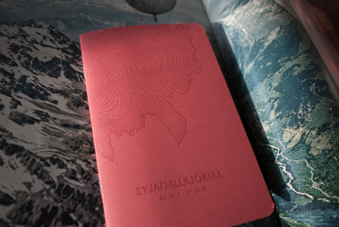 Pack of 3 - Letterpress Notebook Eyjafjallajökull Glacier
